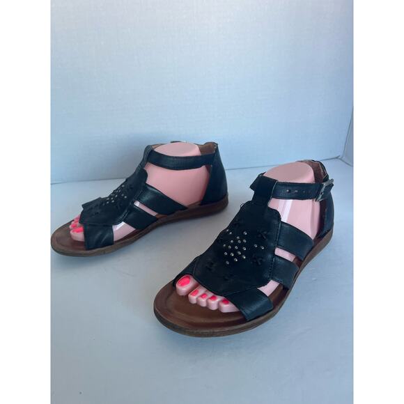 Miz Mooz Fascinate Black Leather Ankle Buckle Strap  Sandals Size US 10 EU 41 - Picture 1 of 12